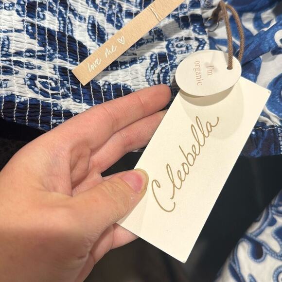 NWT Cleobella Reza Blue Paisley Organic Cotton Wide Leg Jumpsuit Size XS - Picture 2 of 9